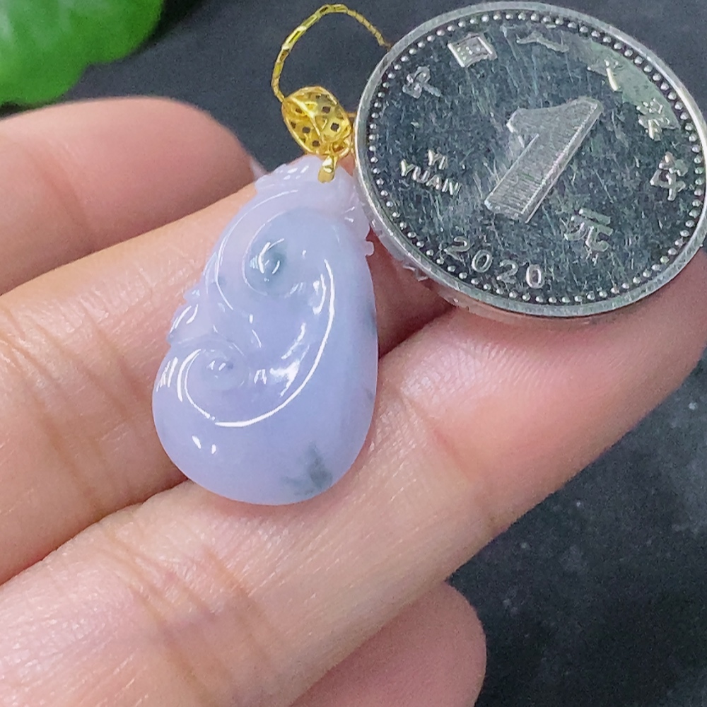 F34042594 Jadeite Ruyi Pendant 18k Total Weight Approx. 1.7.5g
