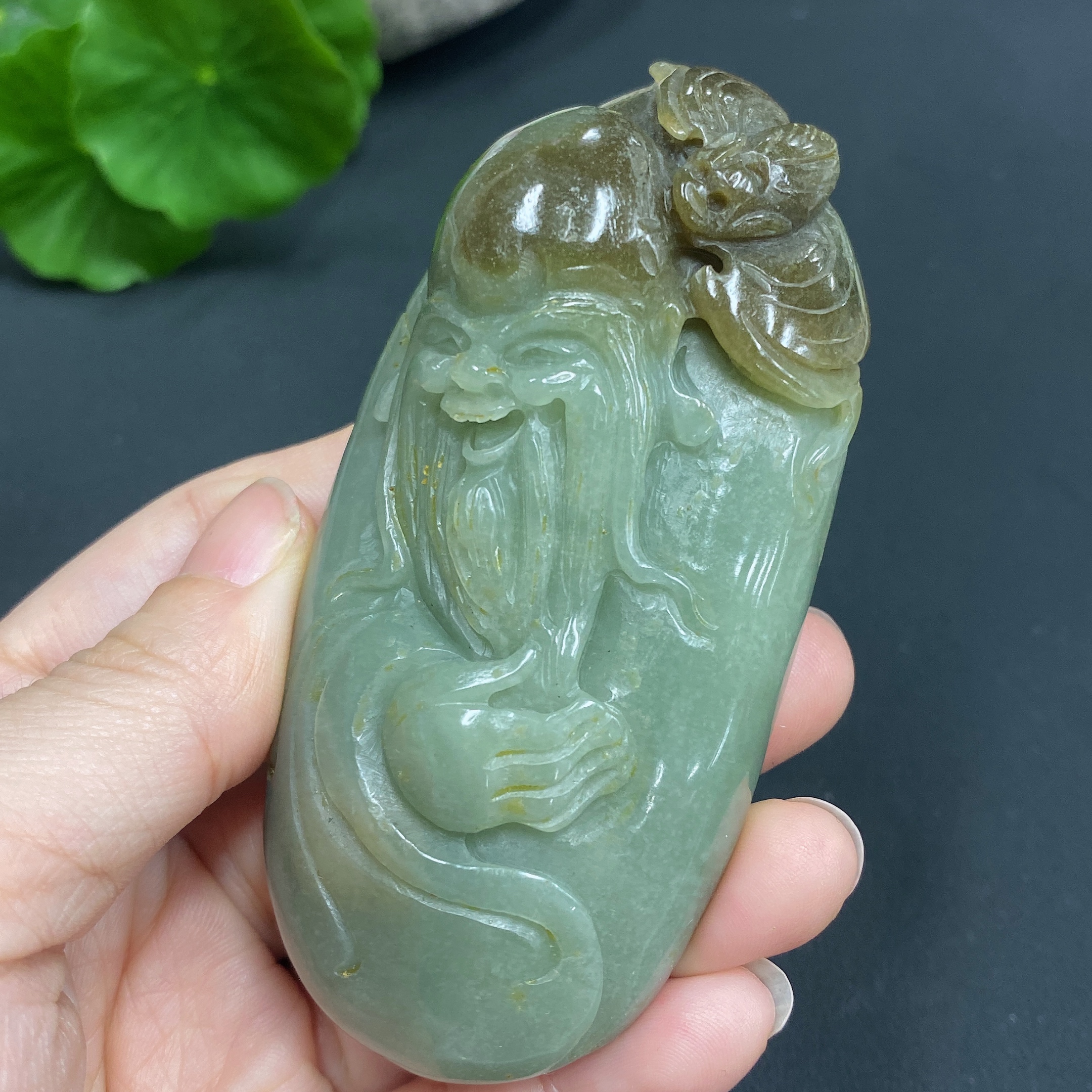 H16768034 Hetian Jade Hand-Held Ornament - The God of Longevity