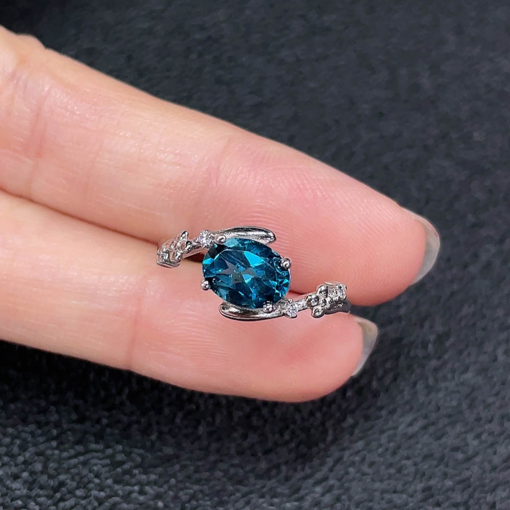 C34991247 Topaz Ring, Color Origin Undetermined, Adjustable, Non-Gold, Total Weight Approx. 2.08g, Size 5.7*8.1mm