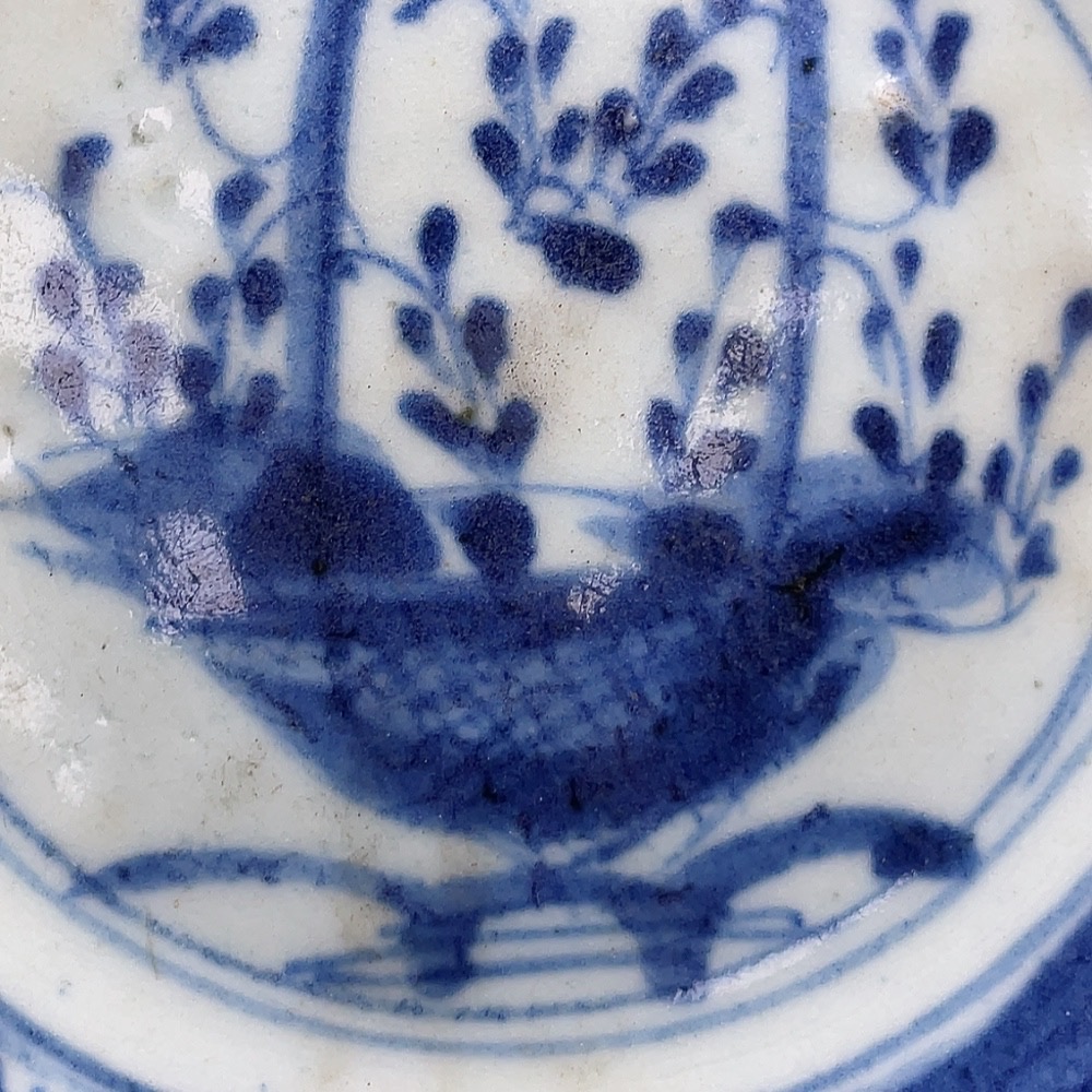 W30541289 Ceramic, Complete Piece, Mid-Early Qing Dynasty Blue and White Cymbidium Flower Plate (Subject to Actual Item)