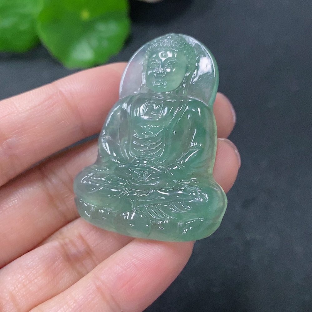 F35088643 Jadeite Great Tathagata Pendant, Total Weight Approx. 11.58g