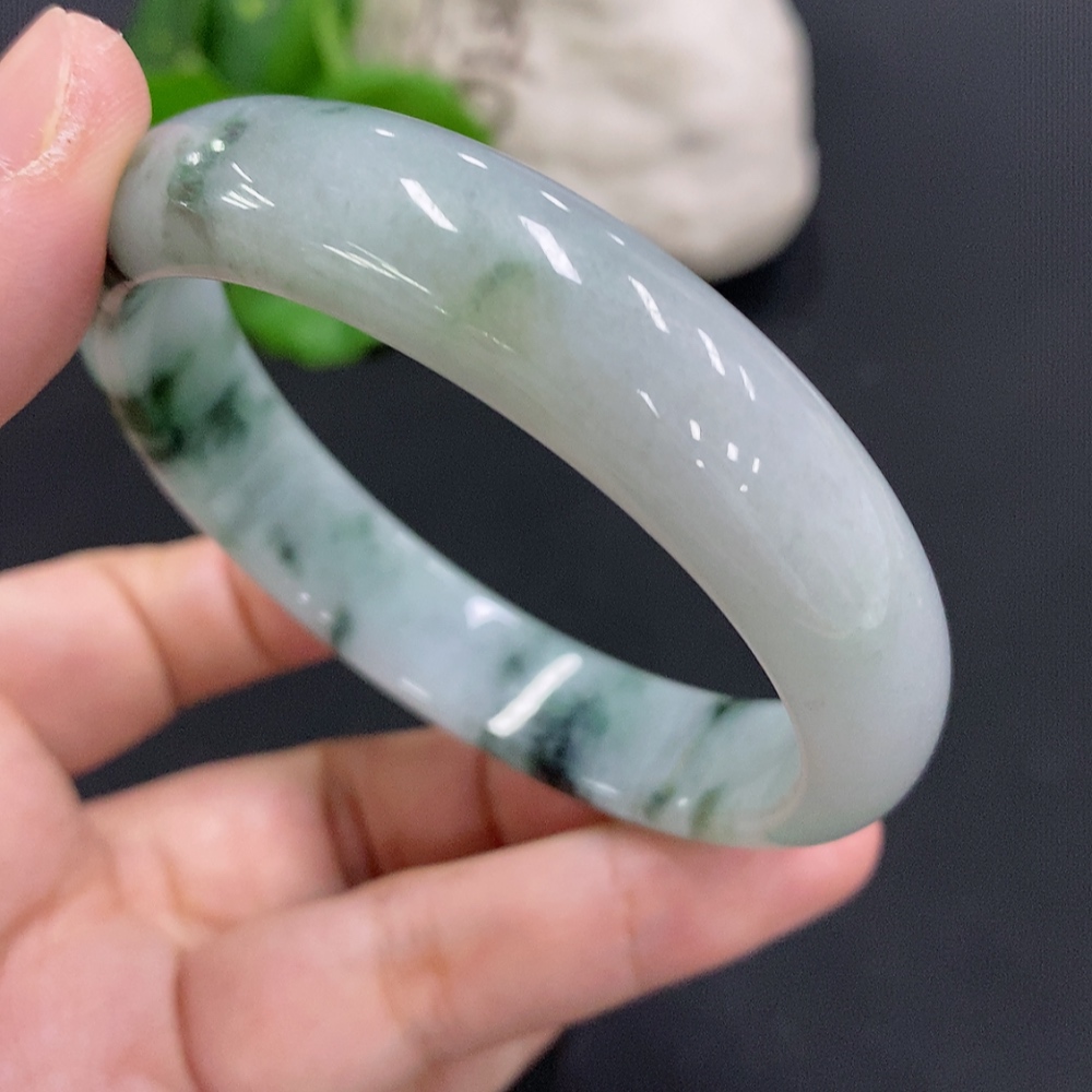 F31686234 Jadeite Round Bracelet Size 58.8 Total Weight Approx. 55.7g (Including Other Mineral Components)