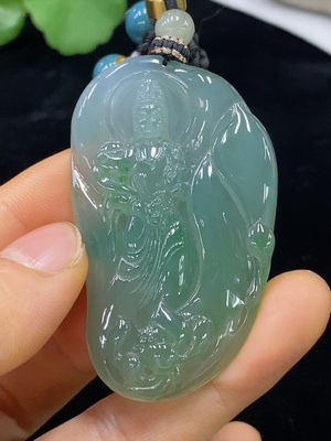 F34975396 Jadeite Pendant Guanyin with Cord Total Weight Approx. 29.69g