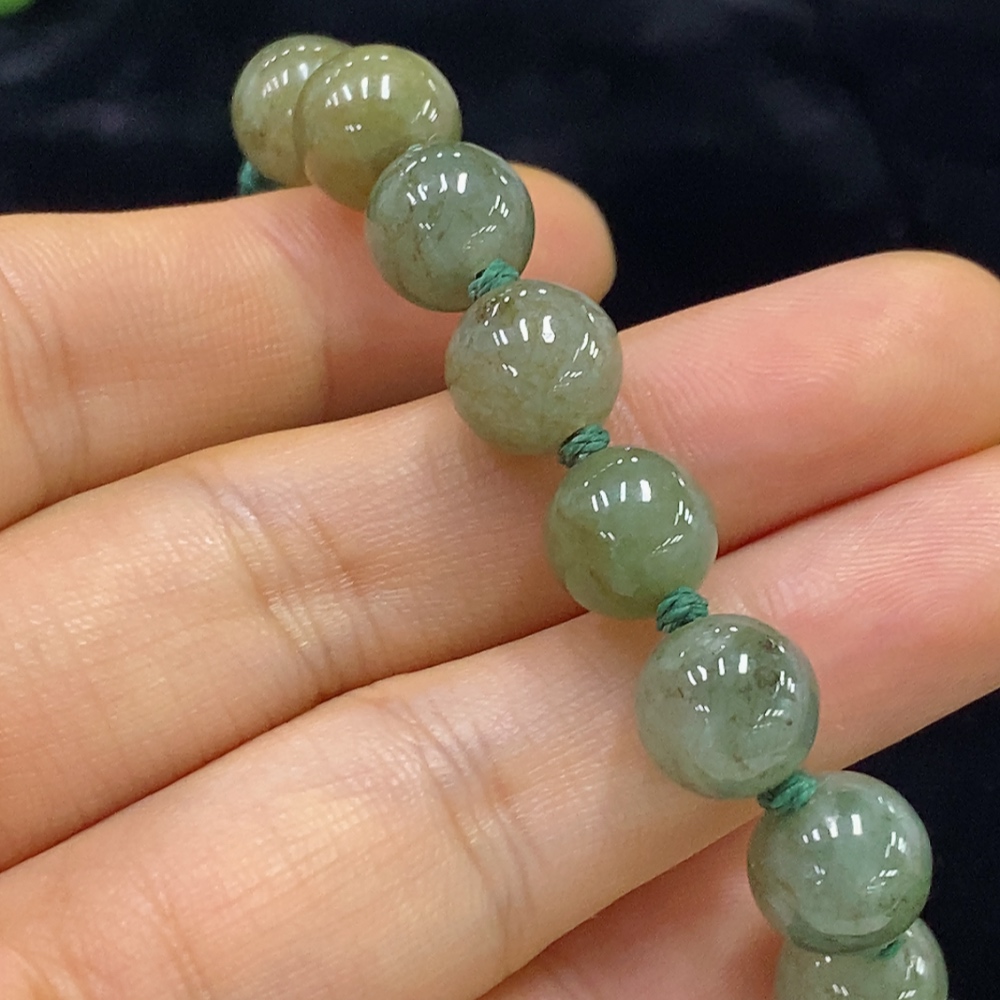 F34973343 Jadeite Bracelet Approx. 9.8mm Total Weight Approx. 23.45g Yellow Part Color Origin Undetermined