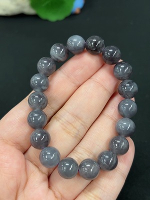 H44328671 和田玉手串 卡9.7mm左右 货品总重约26.6g
