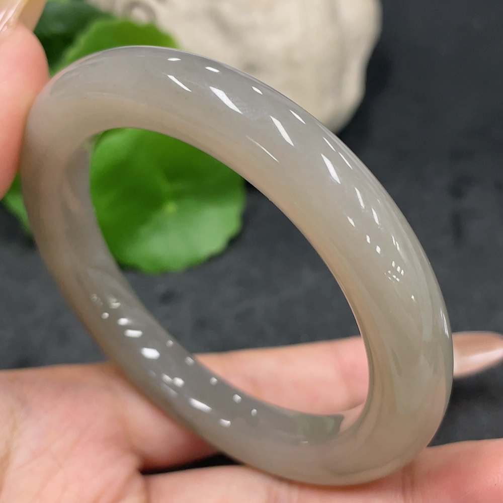 H32777594 Hetian Jade Round Bracelet, Size 54.7, Total Weight Approx. 51g