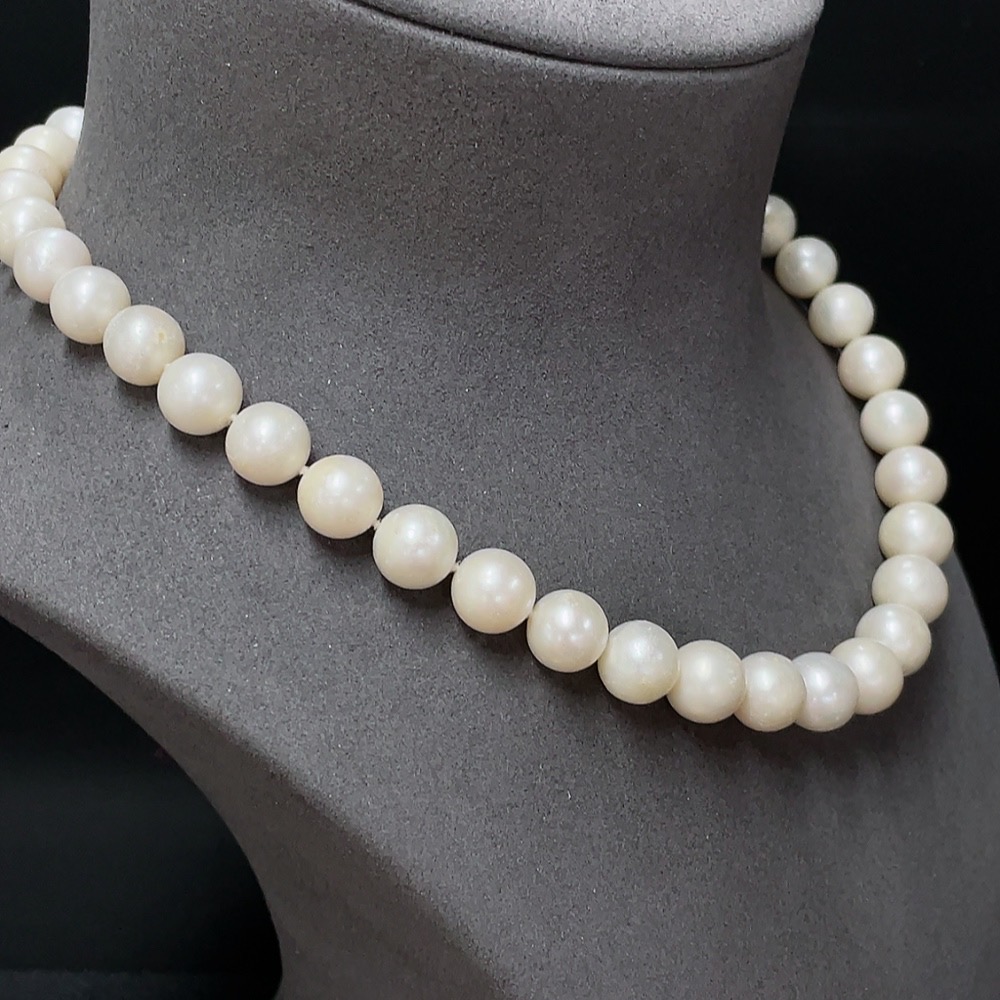 C34989596 Pearl Beaded Necklace Non-Gold Total Weight Approx. 70.1g Size 10.4-11mm