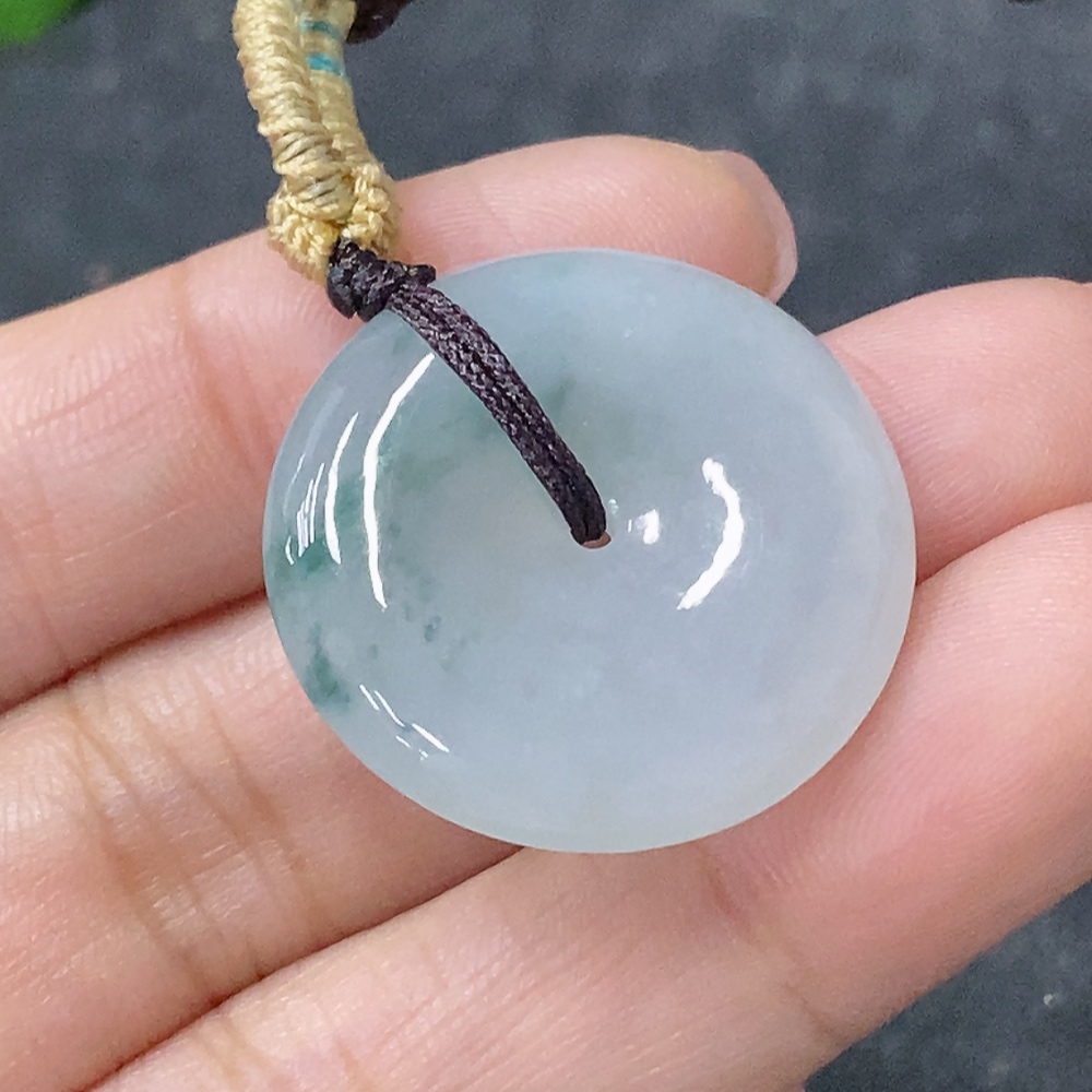 F34997828 Jadeite Pendant Peace Ring Total Weight Approx. 8g with Rope