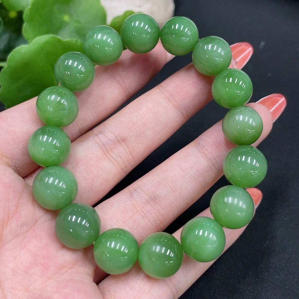 H34026021 Hetian Jade Bracelet Approx. 11.3mm Total Weight Approx. 41.7g