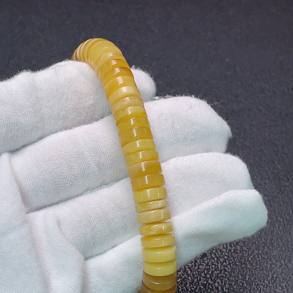 C34950849 Amber Beeswax Bracelet Total Weight Approx. 12.21g Size About 9mm