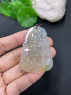 F43138445 翡翠挂件一路有你 货品总约重 含绳15.26g