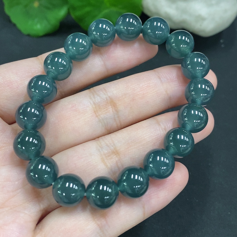 F34021952 Jadeite Bead Necklace Approximately 9.7mm Total Weight About 30.7g