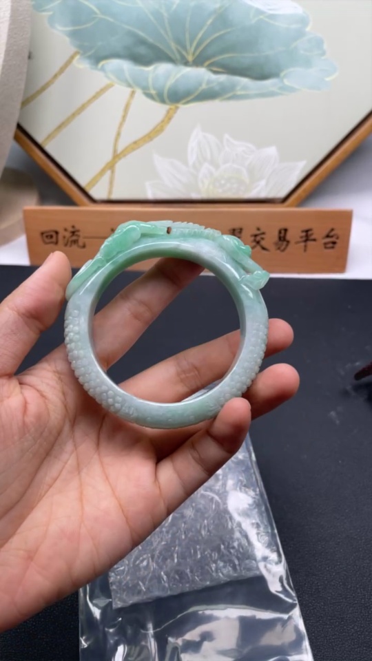 F34962595 Jadeite Round Bracelet Total Weight Approx. 78.5g Size 57