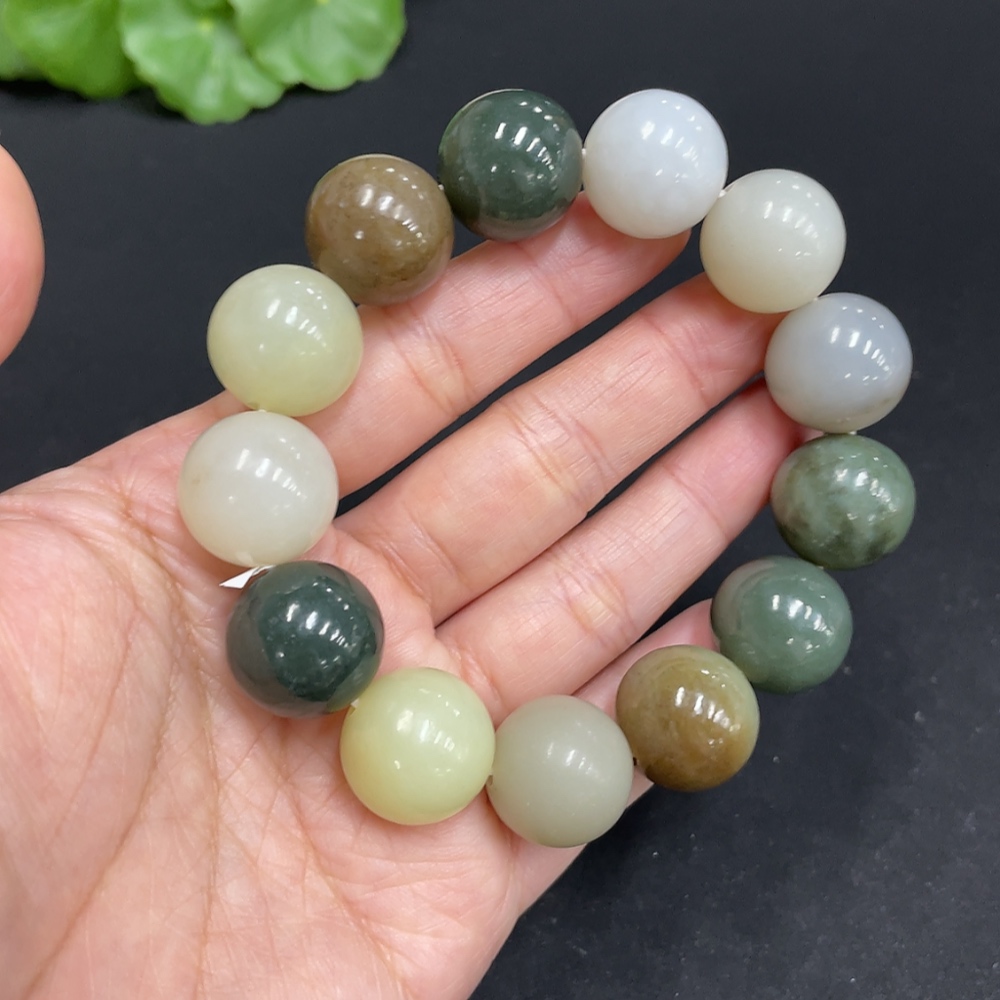 H34072204 Hetian Jade Bracelet Approx. 15.8mm Total Weight Approx. 80g