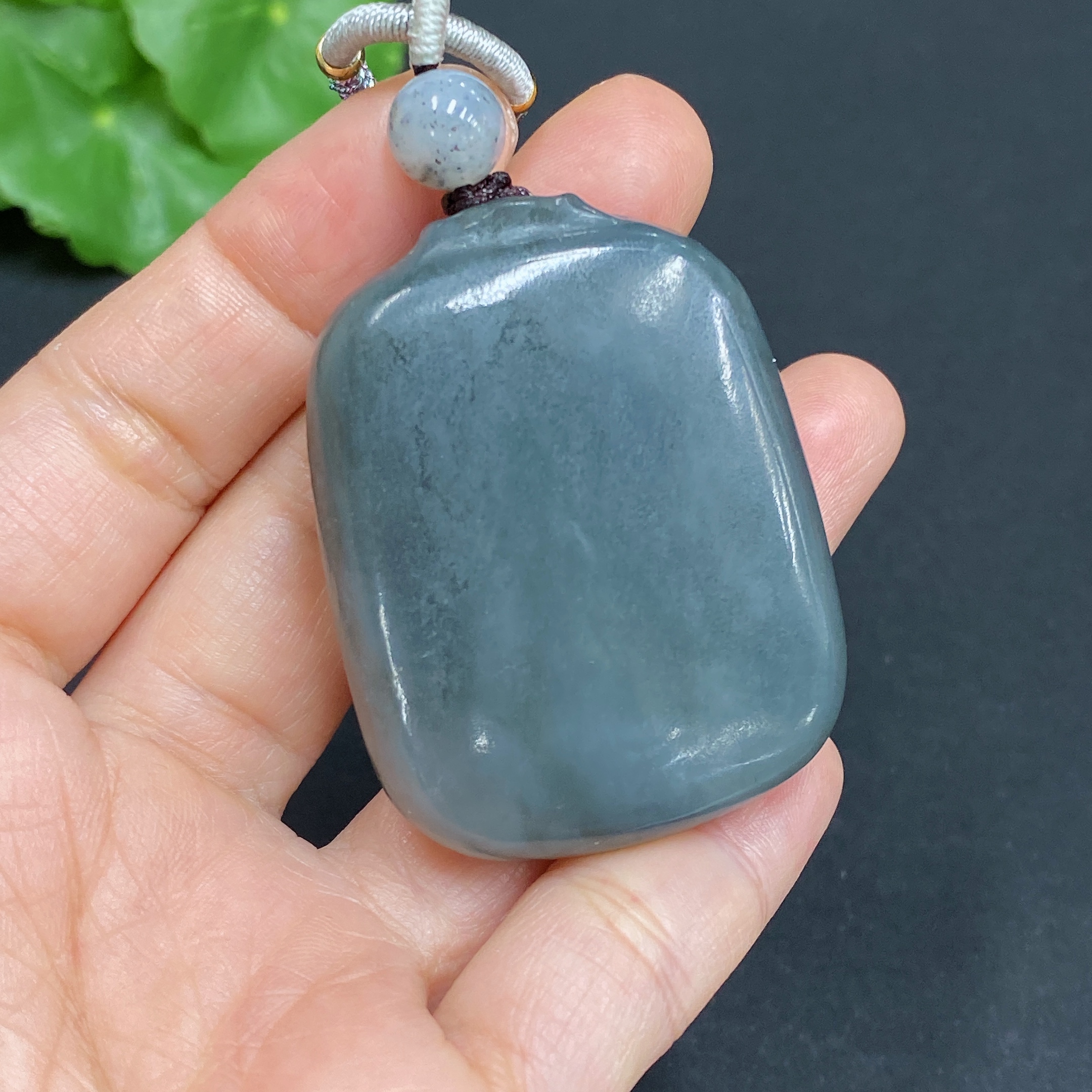 H28281546 Hetian Jade Pendant, Plain Pendant, Total Weight (with rope): 45.9g