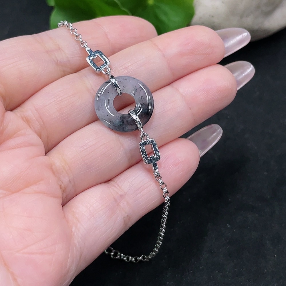 F34069718 Jadeite Donut Bracelet Non-Gold Inlaid Total Weight Approx.3.13g