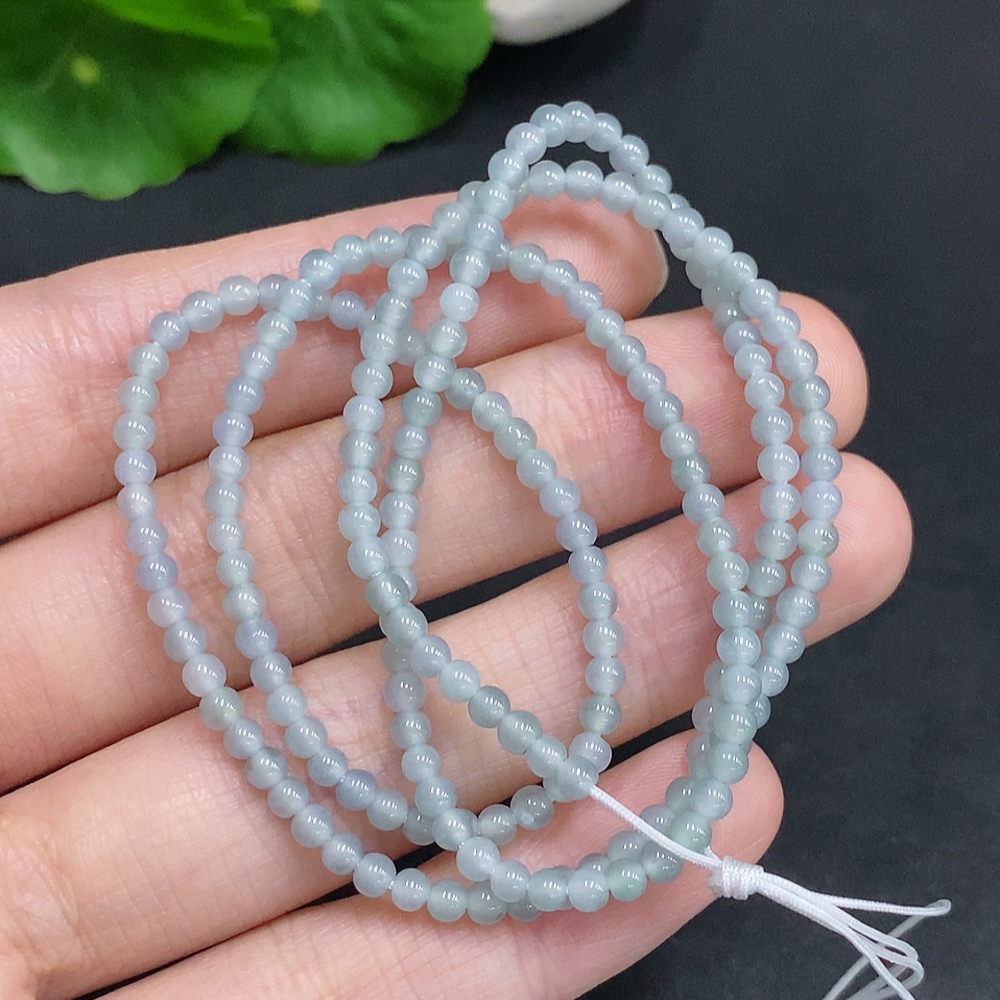 F33907165 Jadeite Bead Necklace Approx. 2.8mm Total Weight Approx. 7.5g