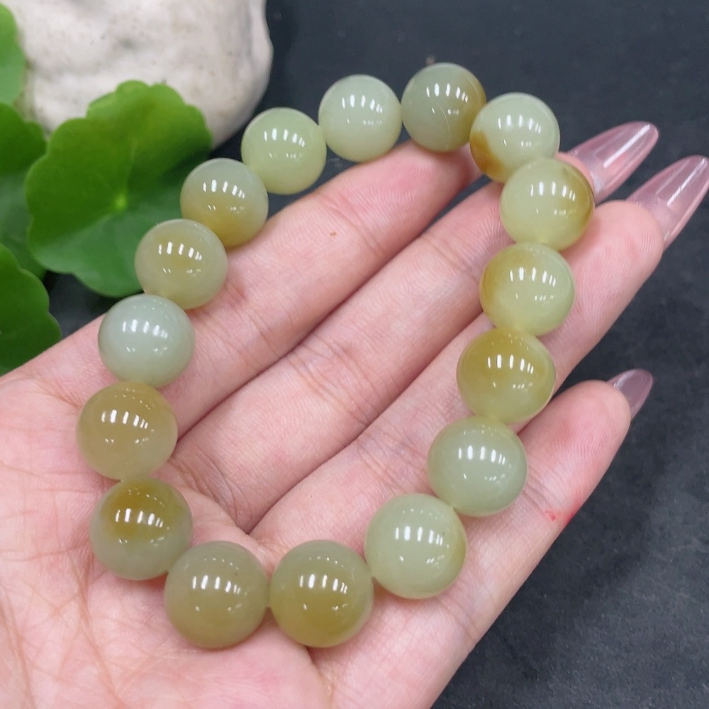 H33924683 Hetian Jade Bracelet Approx.11.7mm Total Weight Approx.42.1g