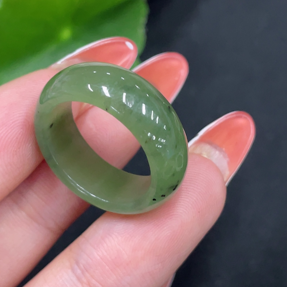 H34027862 Hetian Jade Jasper Ring Size 14 Total Weight Approx. 3.7g