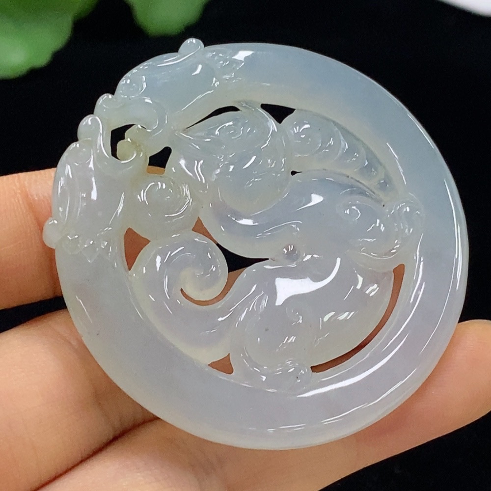 F35095373 Jadeite Pixiu Pendant, Total Weight Approximately 28.72g