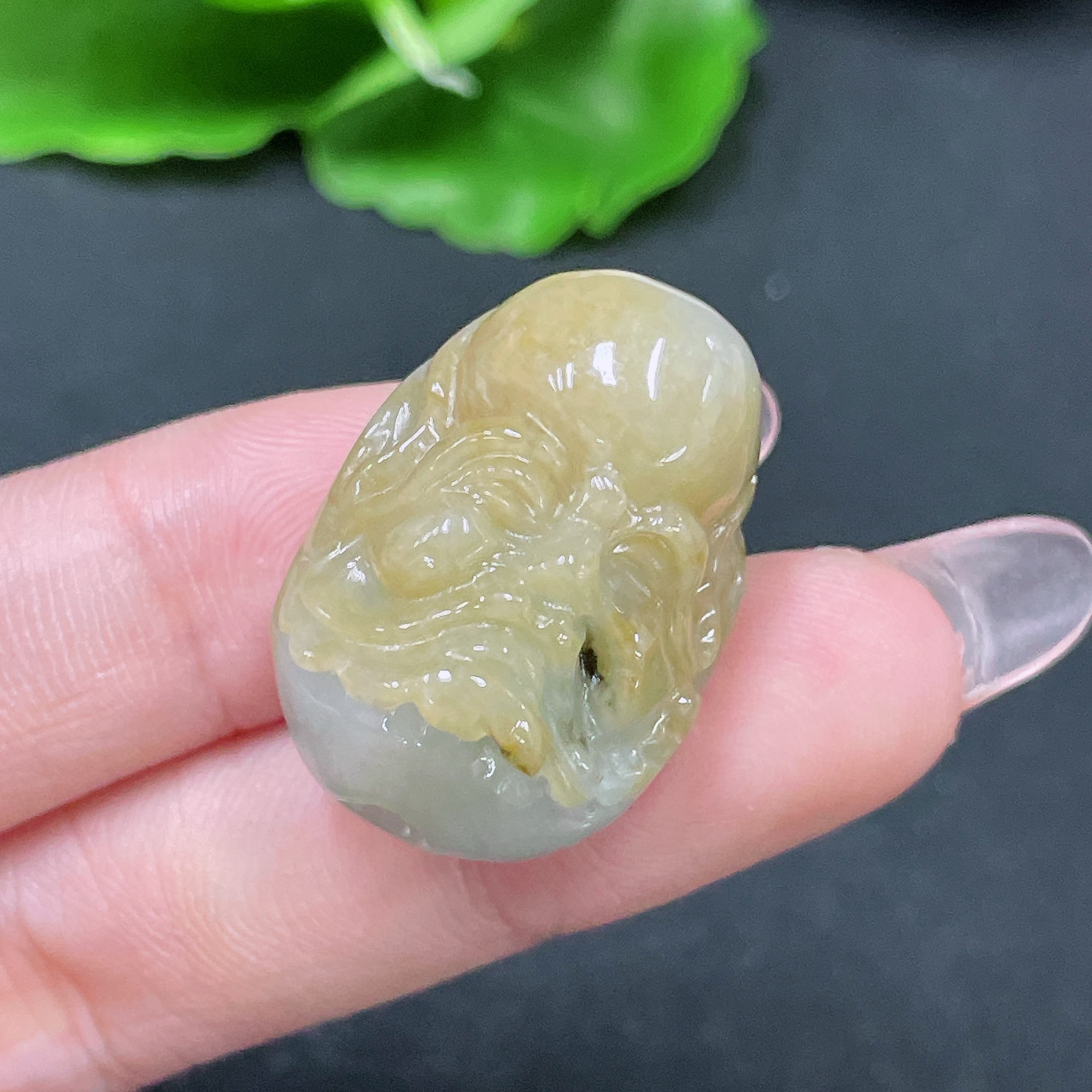 F34021513 Jadeite Pendant Yellow Color Origin Undetermined Contains Color Polishing Powder Total Weight Approximately 12.9g