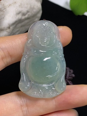 F41940427 翡翠佛公挂件 货品总重约15.6克（含绳重）