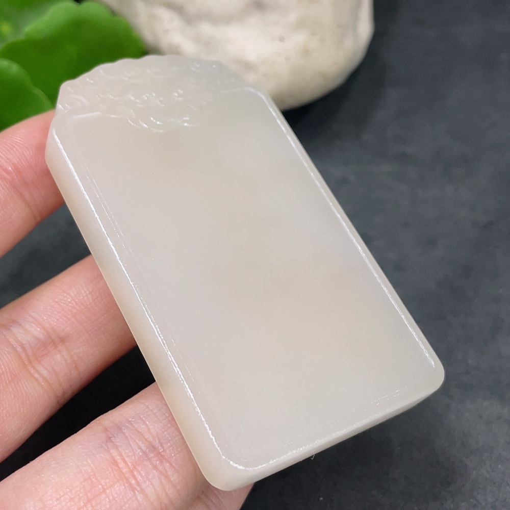 H34016823 Hetian Jade Pendant, Antique-style Plaque, Total Weight Approx. 59.1g