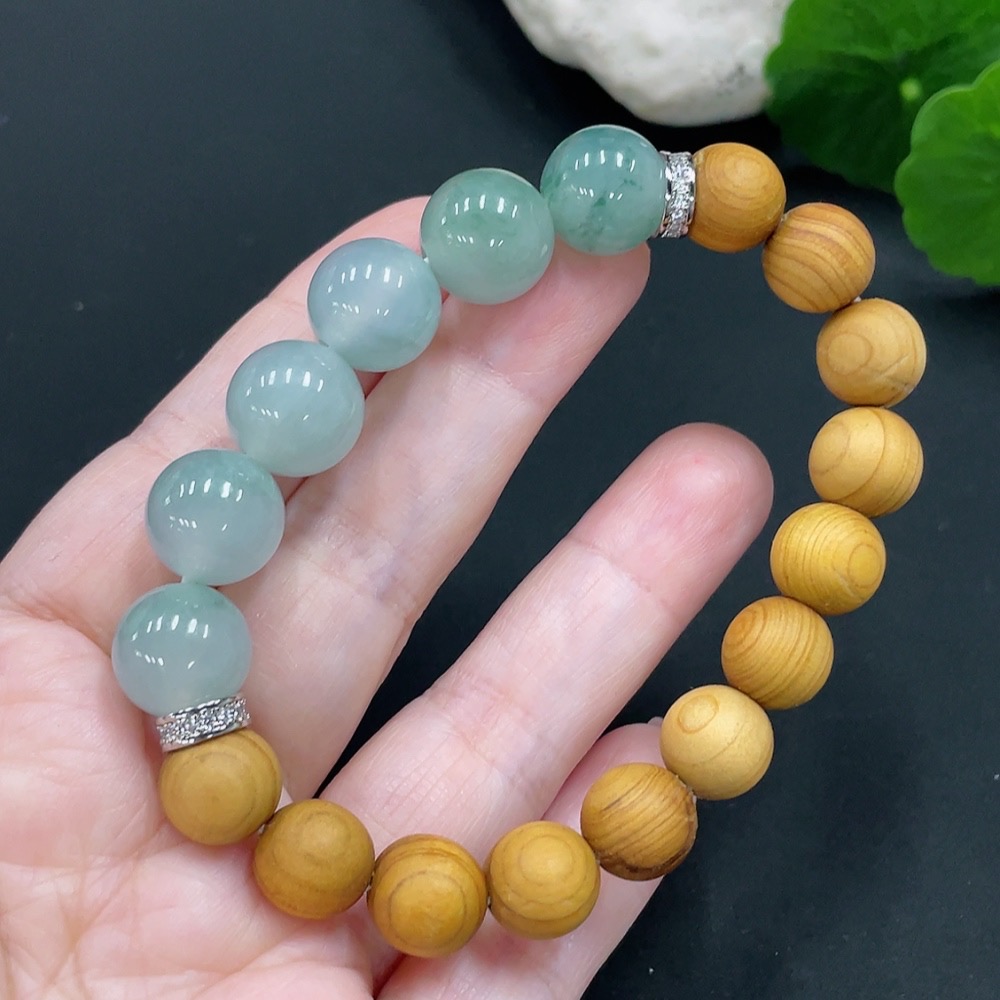 F25857897 Jadeite Beads Bracelet approx.12.2mm total weight approx.24.13g