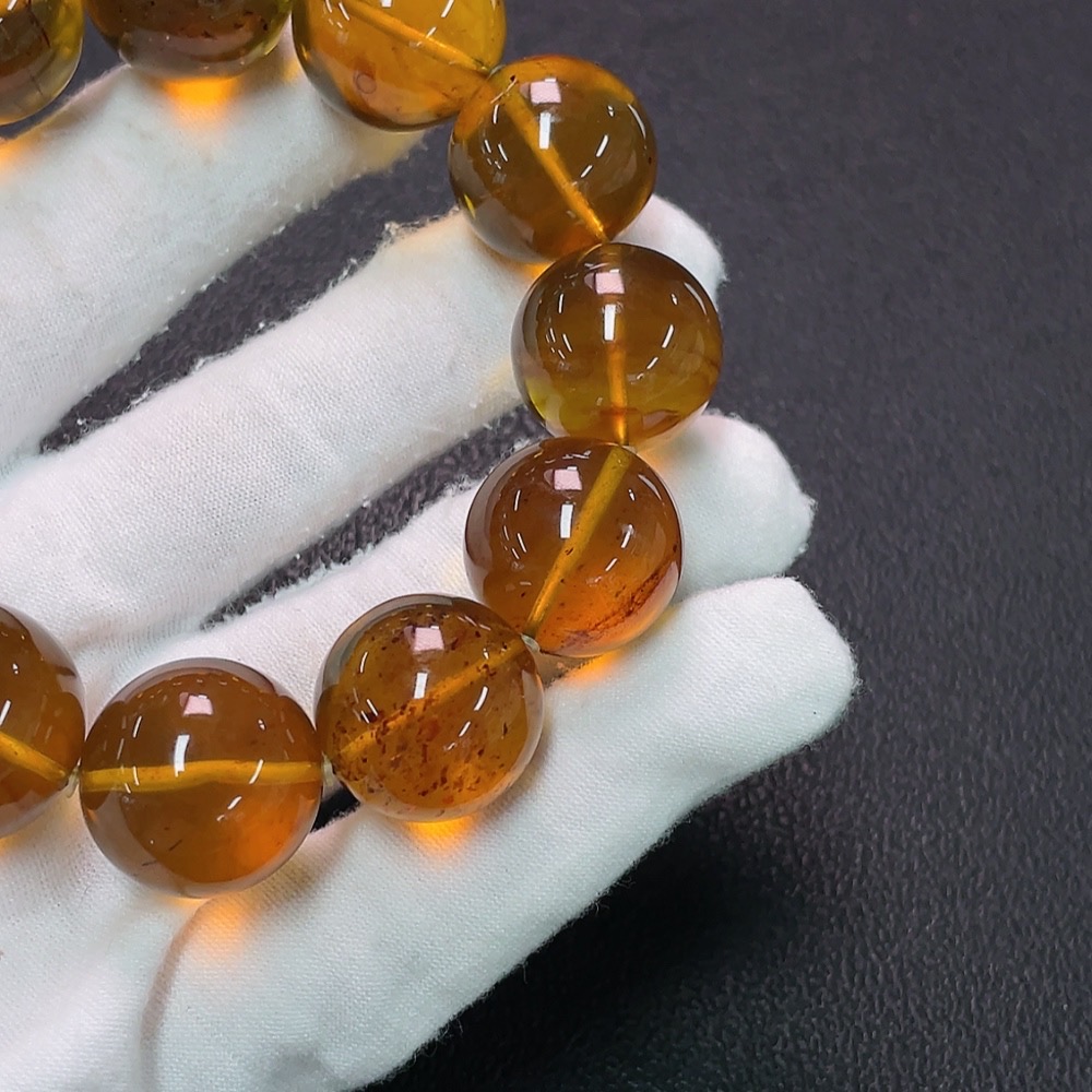 C34989794 Amber and Beeswax Bracelet, Total Weight Approx. 46.7g, Size About 19.3mm