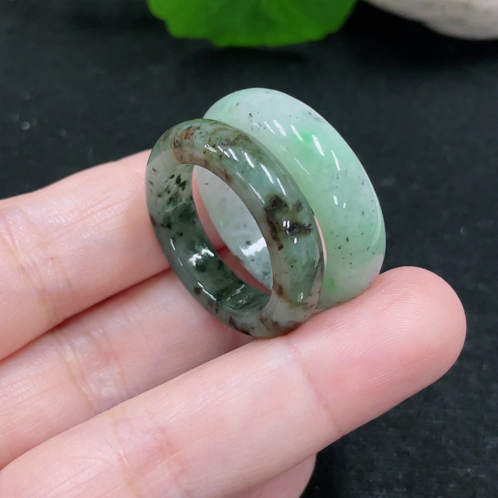 F33827391 Jadeite Ring Set Sell as a Lot 20/24 Size