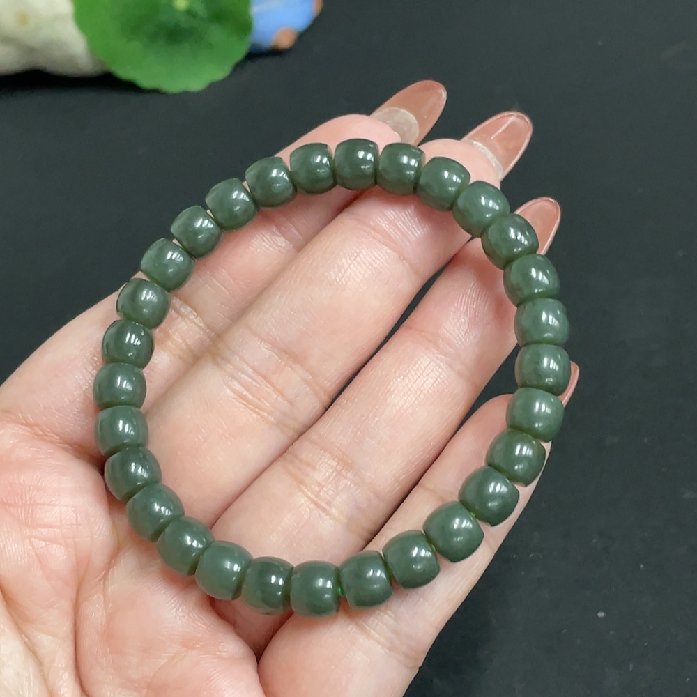 H35117972 Hetian Jade Bracelet, Approx. 7.1mm, Total Weight Approx. 18.1g