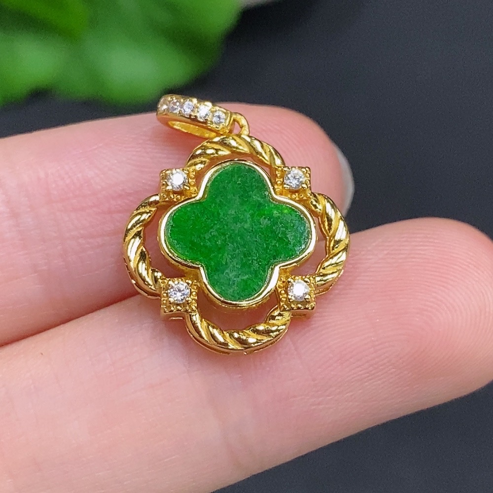 F32756349 Jadeite Inlaid Pendant Non-Gold Inlaid Total Weight Approximately 1.7g