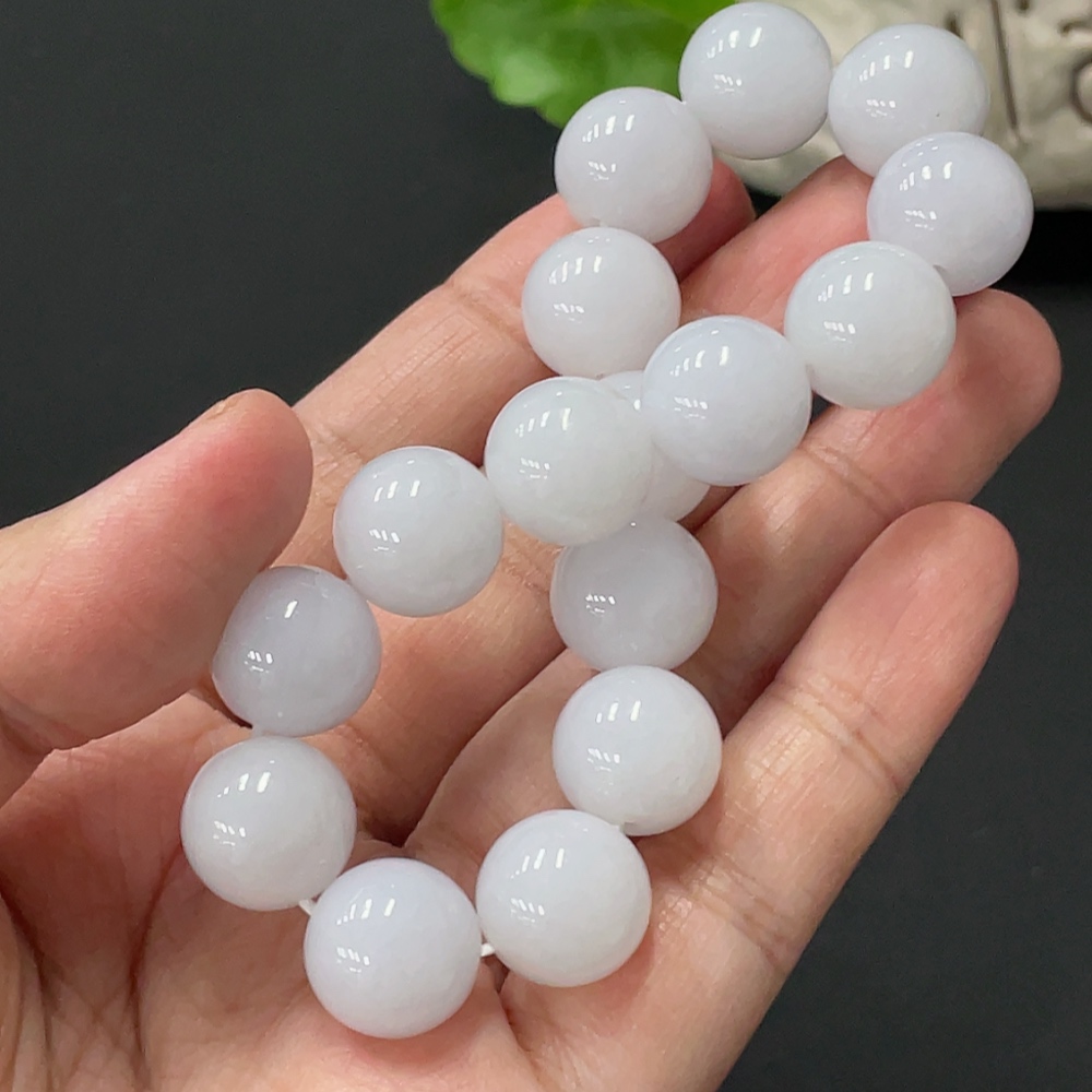 F34058660 Jadeite Bracelet Approx. 12.5mm Beads Total Weight Approx. 53.8g