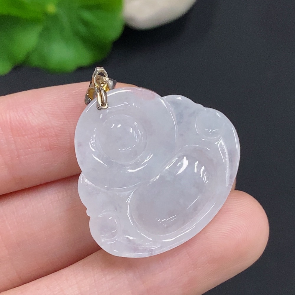 F35159972 Jadeite Buddha Pendant Non-Gold Inlaid Total Weight Approximately 6.5g