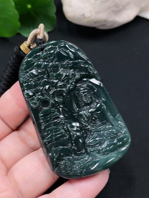 F30546798 Jadeite Pendant Total Weight Approx. 47.5g (Including Rope Weight)