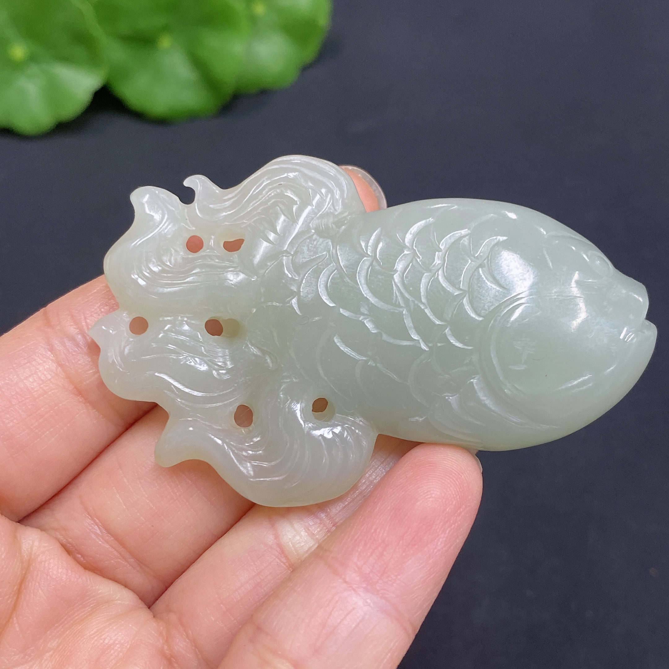 H30545965 Hetian Jade Pendant Fish Total Weight Approx. 33.8g