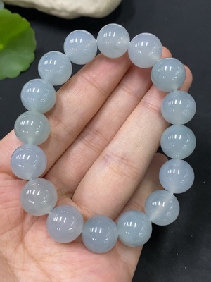 F27179521 Jadeite Beads Bracelet, Approx. 12.3mm, Total Weight Approx. 51.62g