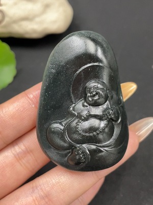H30491866 Hetian Jade Pendant Buddha Total Weight Approx. 57.3g