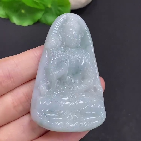 F32792489 Jadeite Guanyin Pendant Total Weight Approx. 40g