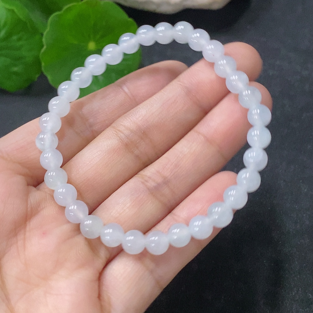 F33930103 Jadeite Beads Bracelet Approx. 5.8mm Total Weight Approx. 10.28g