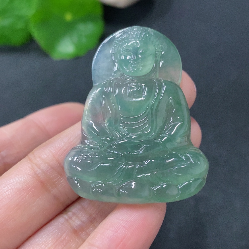 F35088643 Jadeite Great Tathagata Pendant, Total Weight Approx. 11.58g