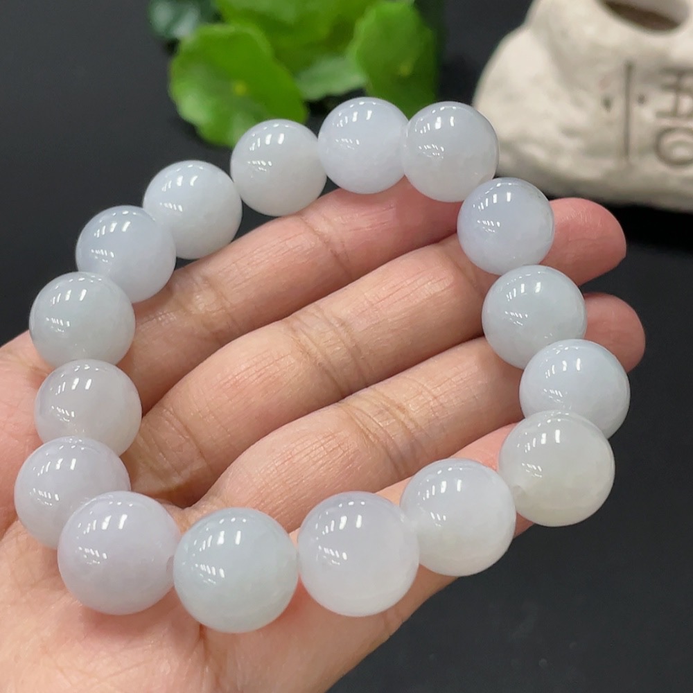 F30449621 Jadeite bead bracelet approx. 13.1mm with total weight about 62.1g