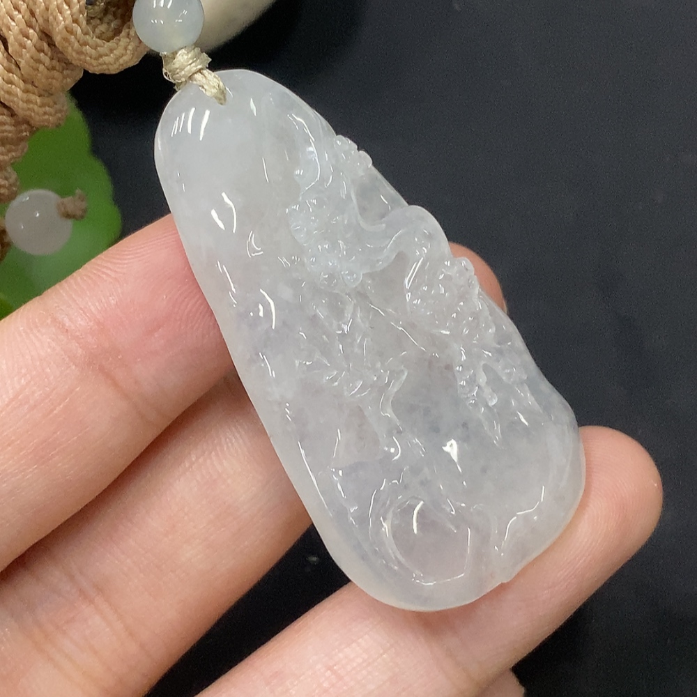 F29394386 Jadeite Pendant with Cord, Total Weight Approx. 19.08g