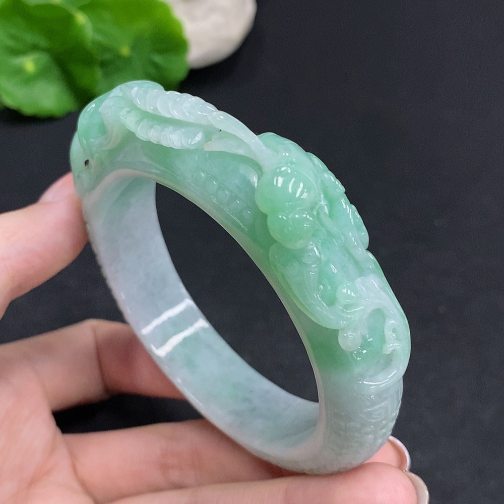 F34962595 Jadeite Round Bracelet Total Weight Approx. 78.5g Size 57
