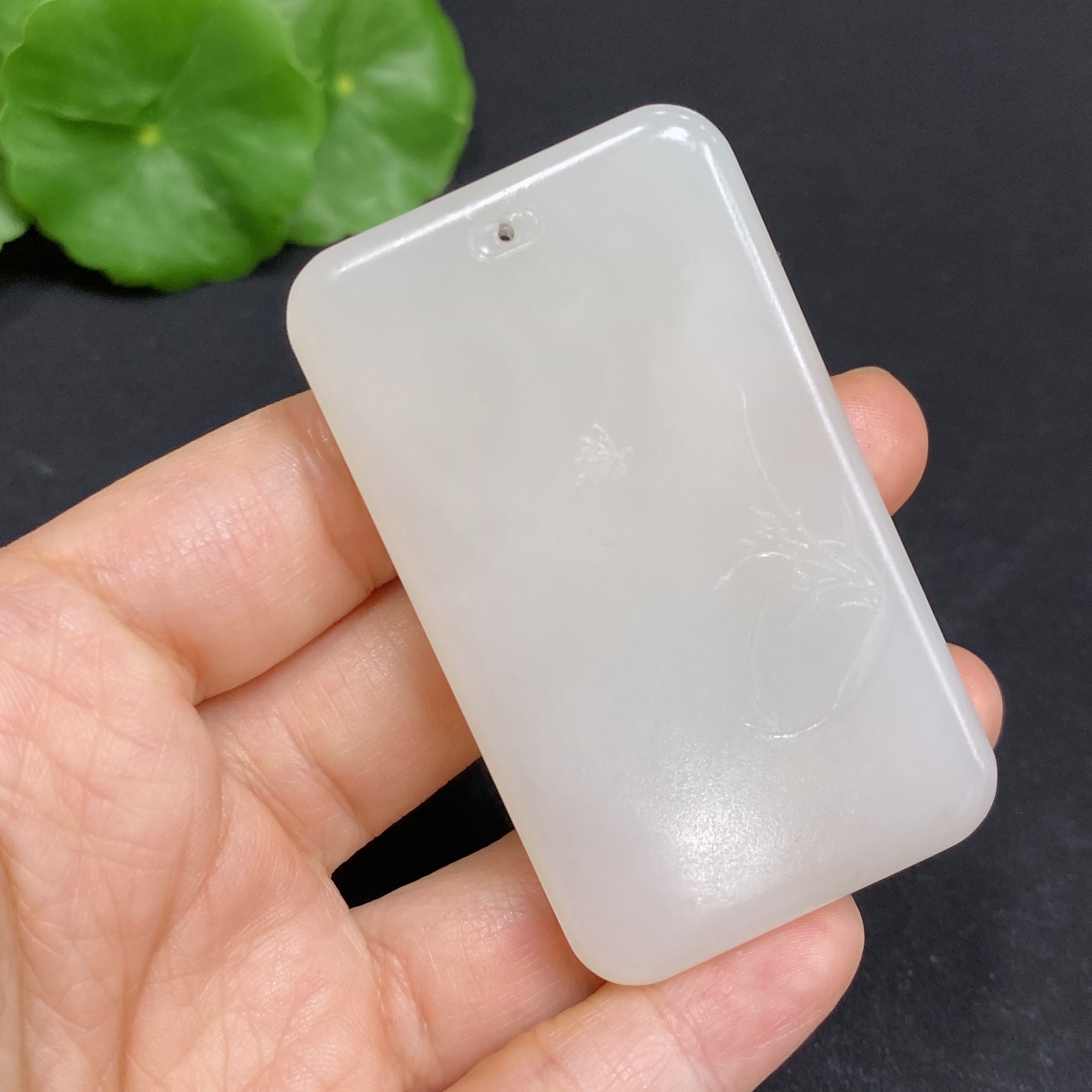 H31641125 Hetian Jade Pendant Orchid Total Weight Approx. 46g