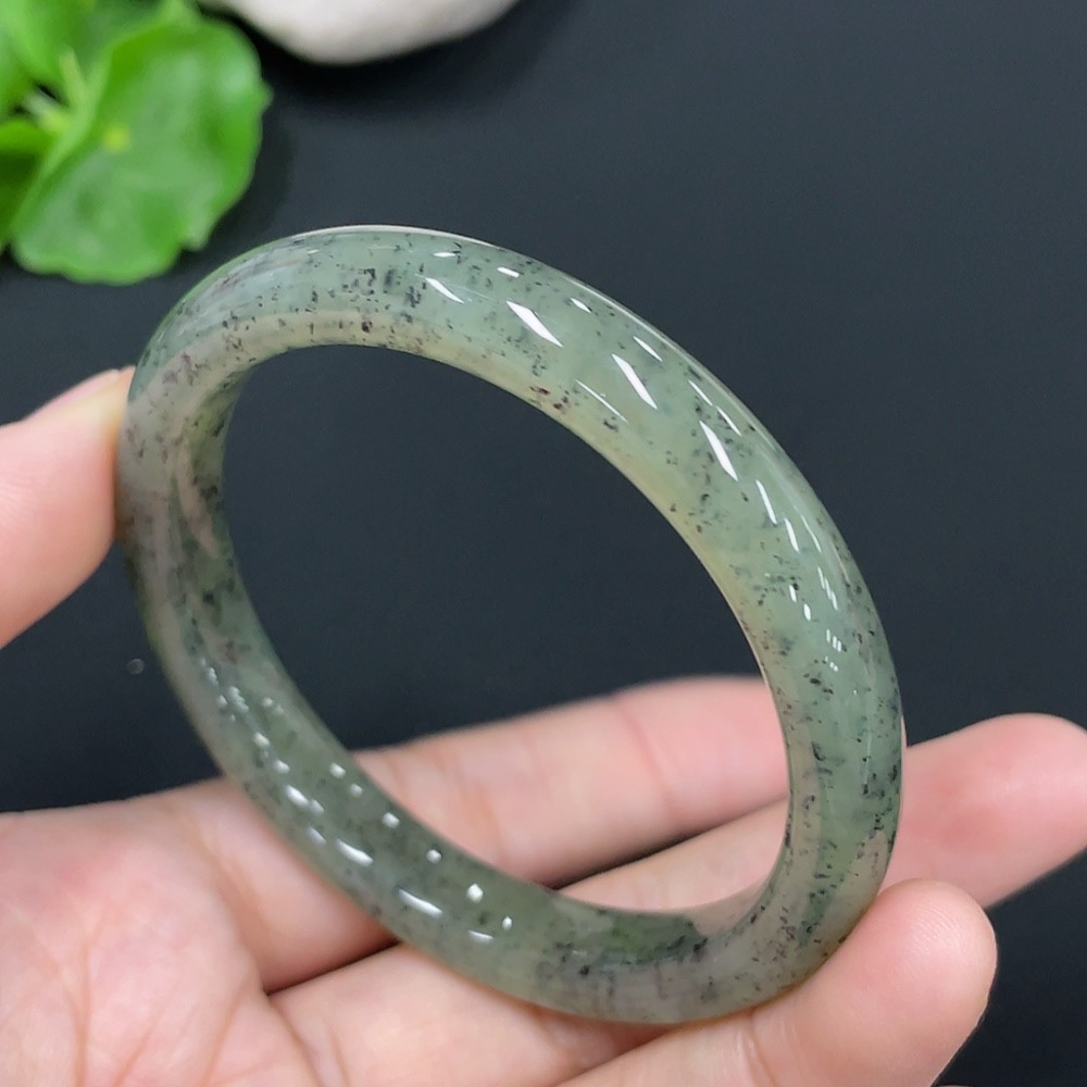 H26942179 Hetian Jade Round Bracelet Size 52.3 Total Weight Approx. 28.5g