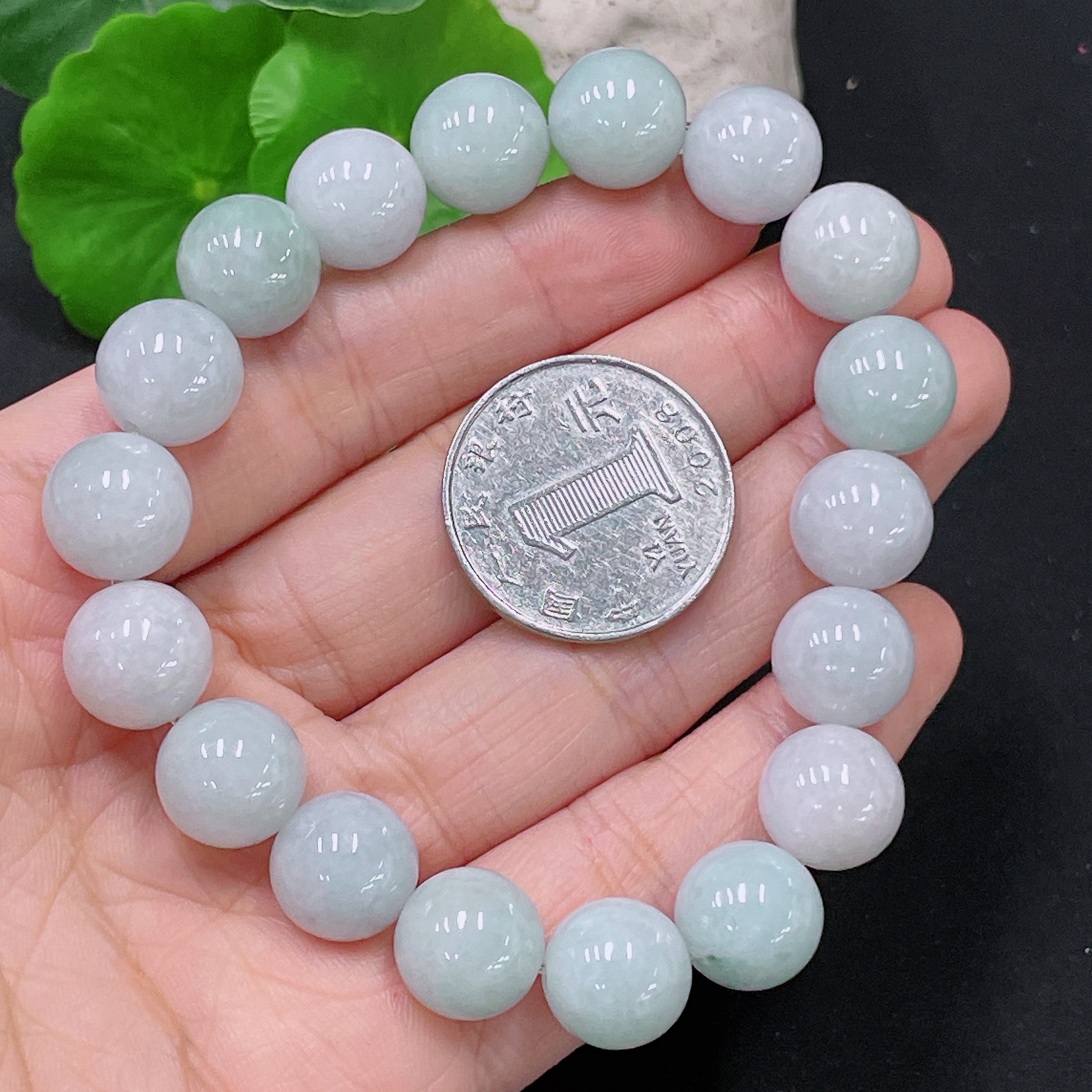 F33893080 Jadeite Bracelet Approximately 12mm, Total Weight About 53.1g
