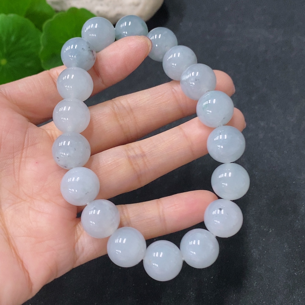 F35139737 Jadeite Bracelet, Approx. 12mm Beads, Total Weight Approx. 54.55g