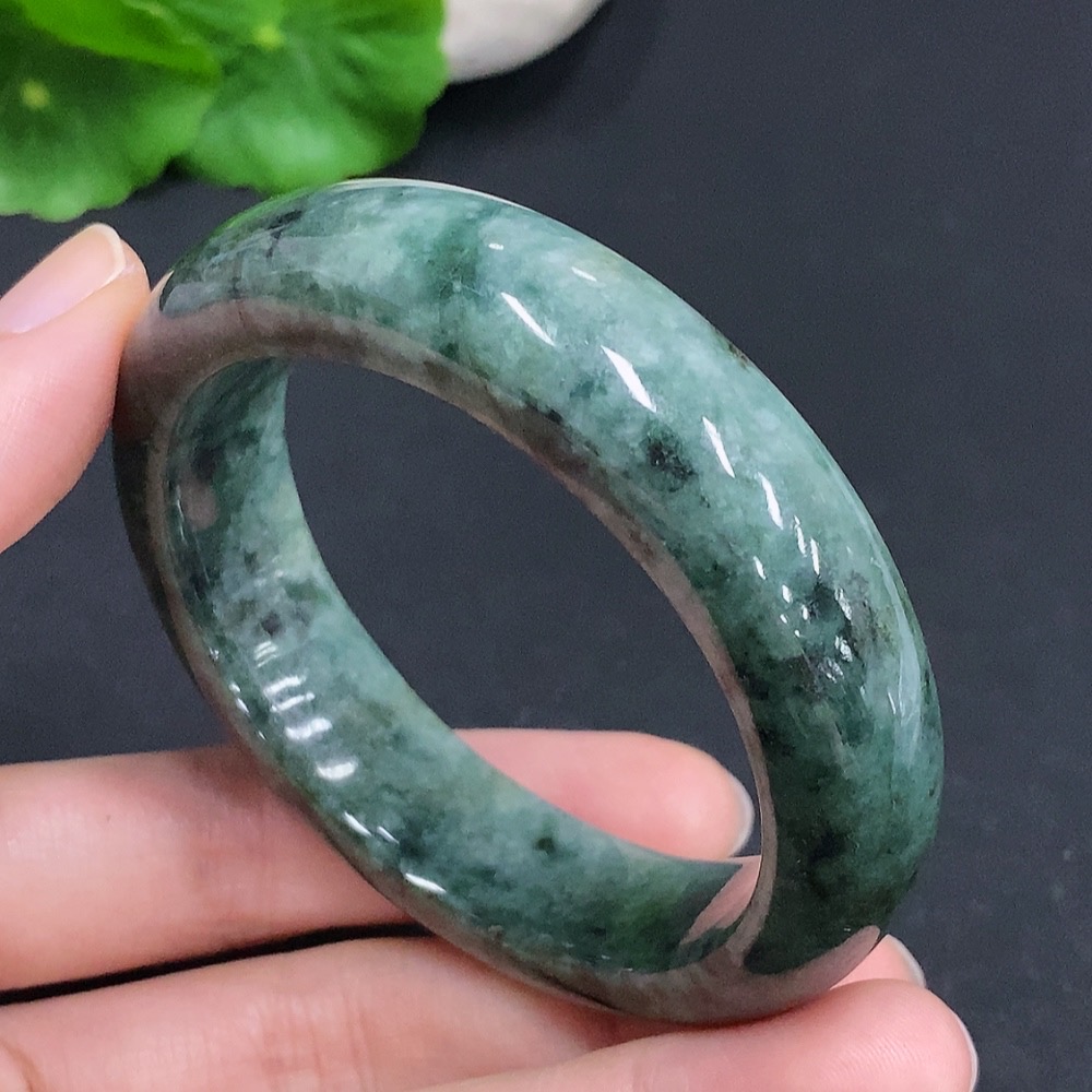 F32807546 Jadeite Circular Bracelet Total Weight Approx. 68.1g Size 52.5 Containing Other Minerals