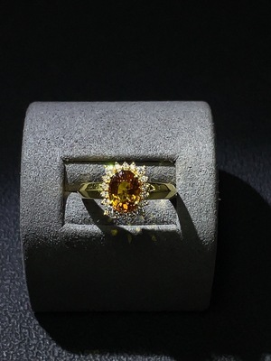 C24712154 Sapphire Inlaid Ring  18k Gold  Size 15  Total Weight Approx. 5.34g  Color Origin Undetermined